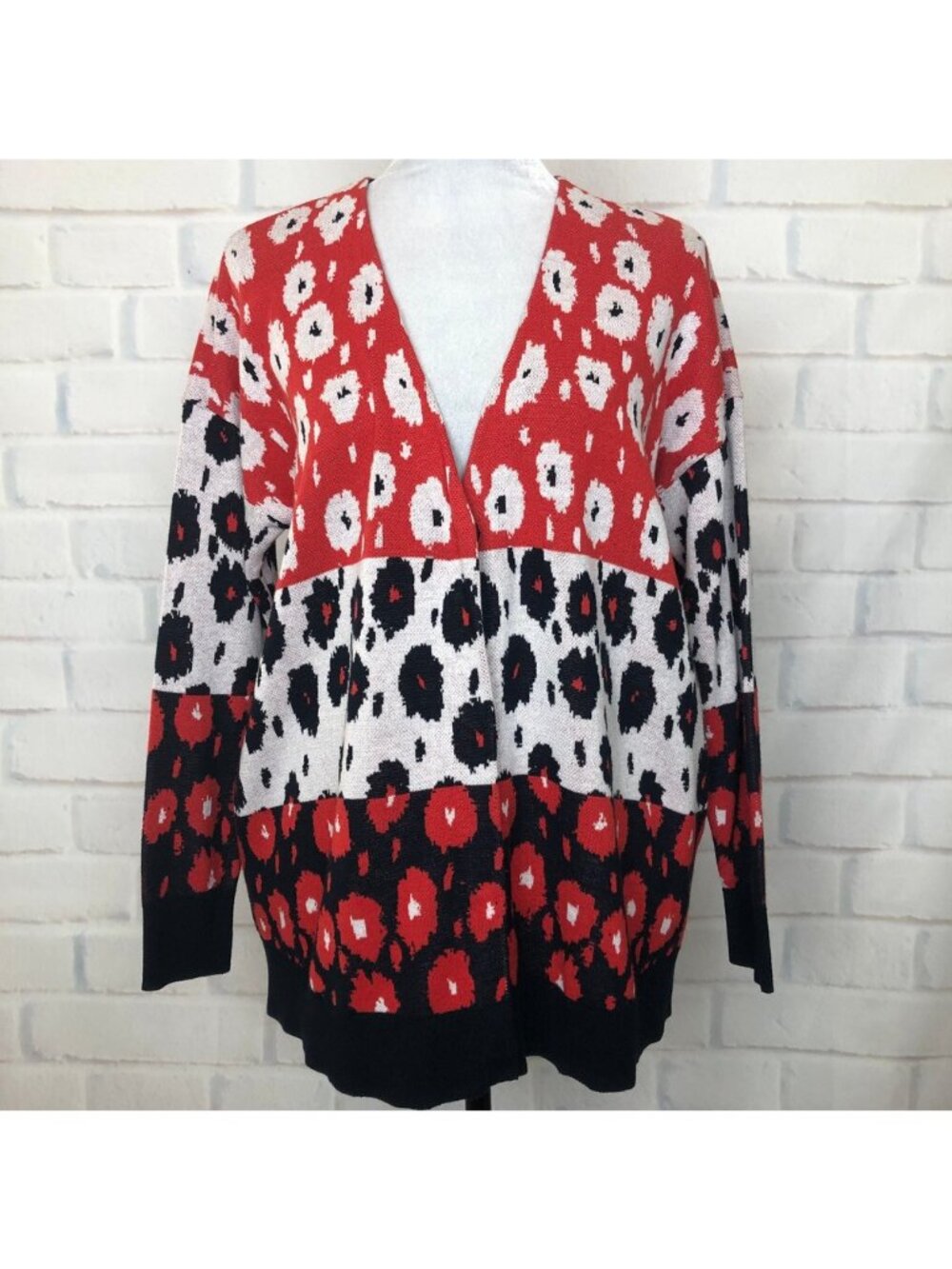 CAbi 6163 Upbeat Cardigan Sweater Size S Floral Colorblock